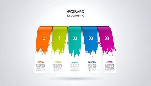 A colorful infographic template with five sections