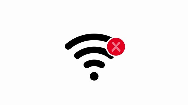 Wifi Connection Error Icon with Red Cross Symbol