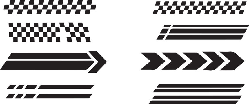 Speed Arrow Icons Pack Direction Navigation Racing Stripe Symbols for Motion Flow UI Design and Graphic Elements