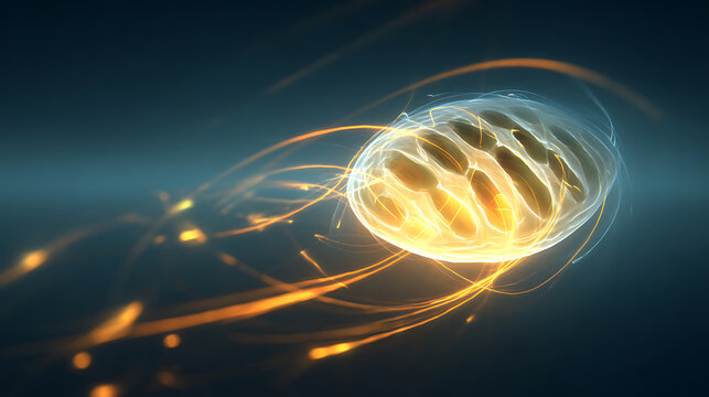 Abstract glowing celllike structure for educational projects and academic promotions