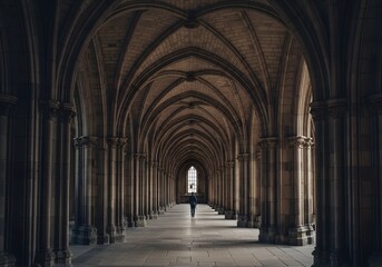 Obraz premium Ornate Arched Architecture Scottish Landmark Journey. Travel Perspective of Manteo of St Salvator's Chapel at University of Saint Andrews Dundee Religion Heritage Scottish History