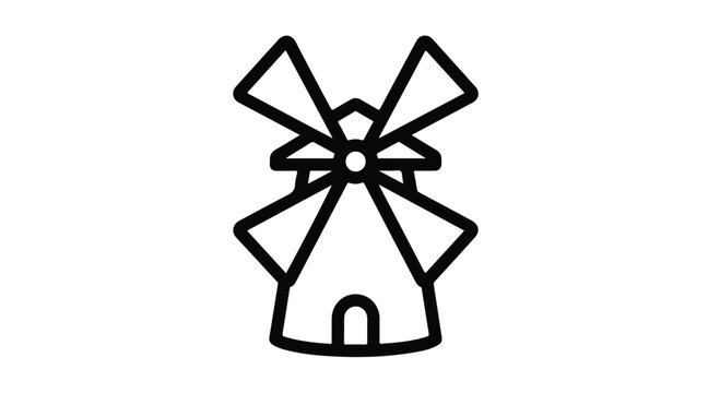Simple windmill farm building icon