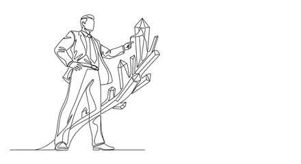 Obraz premium Isolated line art drawing of a man in a suit with a saxophone, elegant pose, creative music illustration, jazz and blues performance theme