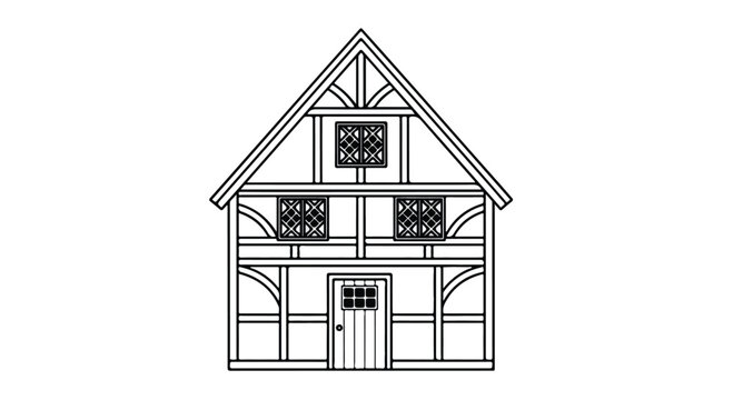 Traditional timber frame half timbered house