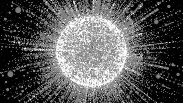 Abstract White Particle Burst and Starburst Motion Background