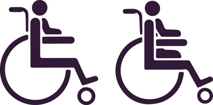 Person in wheelchair icon, accessibility symbol, disability awareness, vector graphic.