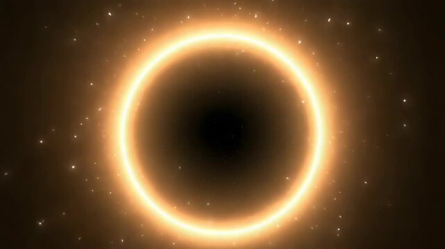 Glowing annular solar eclipse ring of fire with orange corona and dramatic celestial glow