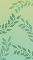 Fototapeta premium Muted abstract botanical leaf-branch portrait gradient background for mobile wallpaper and vertical banners