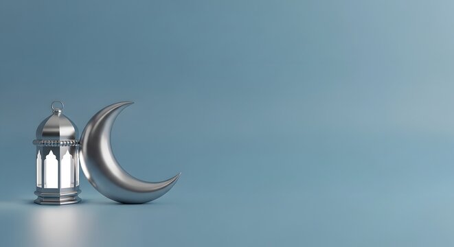 Eid al adha crescent moon lantern celebrating the festival of sacrifice