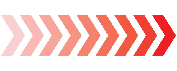 Obraz premium Dynamic moving arrow symbol. Pointing right chevron arrow simple style. Speed direction signs. Vector illustration.