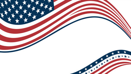Fototapeta premium American flag graphic template suitable for national holiday designs, including greeting cards, posters, banners, and promotional materials.