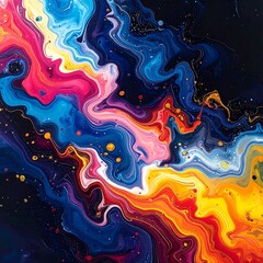 Fototapeta premium Vibrant Abstract Fluid Art Swirls of Color.