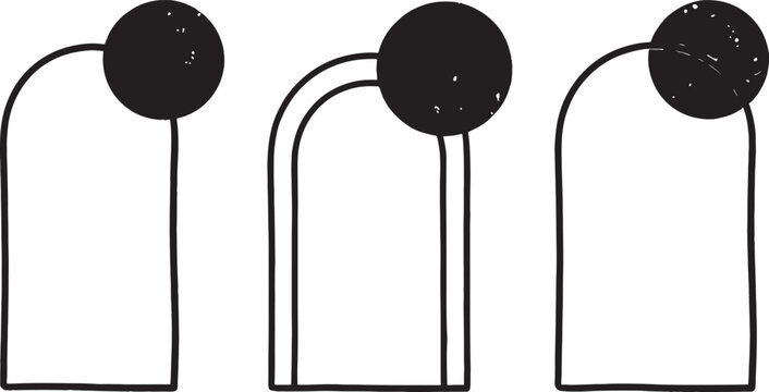 Abstract scribble hand drawn doodle geometric shapes elements Vector Illustration on transparency grid background.