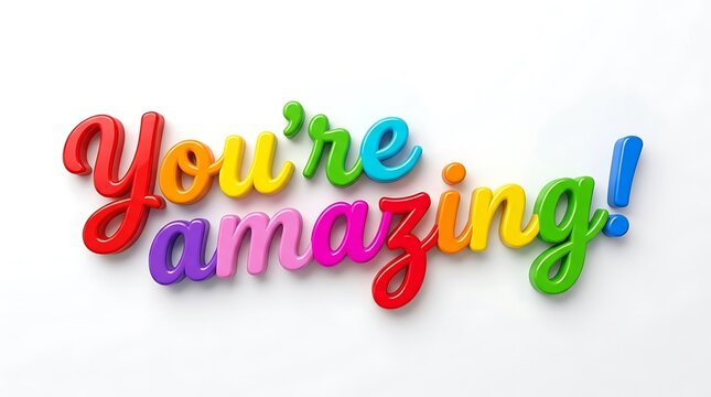 bright youre amazing colorful motivational quote illustration flat design