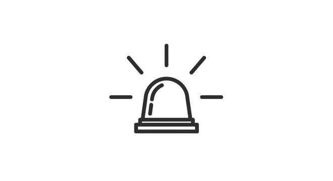 Simple line icon of a police siren.