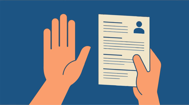 rejecting job application vector illustration, flat design