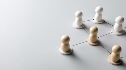 Obraz premium Conceptual representation of a networking or social connection with small figures