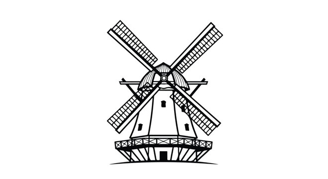 Dutch windmill building farm landmark