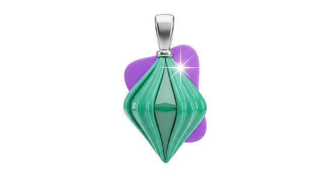 Teardrop Pendant with Purple Accent