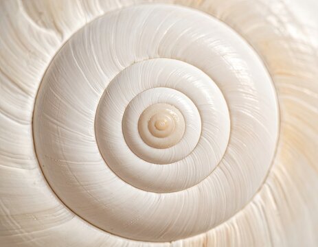 A detailed close-up showcases the intricate spiral pattern of a nautilus shell.