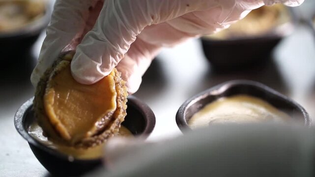 Abalone Bread Korean dessert made with fresh abalone