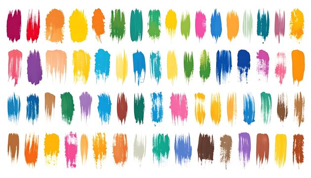 A collection of colorful smudges on a white background