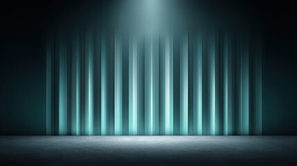Fototapeta premium Dramatic stage background with vertical light beams creating captivating atmosphere, perfect for performances or presentations