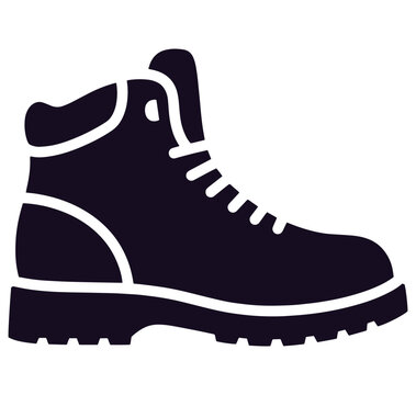 High top hiking boot with laces and thick sole