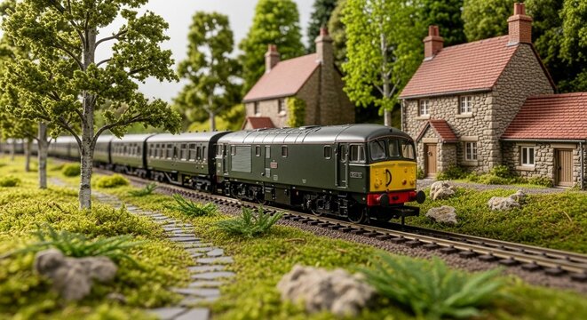 Model Train Journey Through Scenic Miniature Village