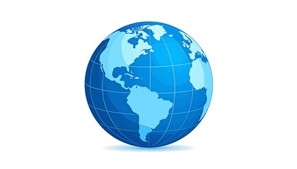 Obraz premium A blue globe with a grid pattern on a white background