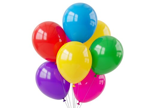 Colorful balloons, shiny party balloons, multicolored latex balloons, bunch of festive balloons