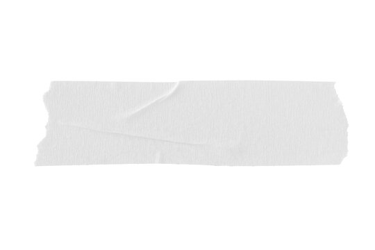 various pieces of masking tape isolated with clipping path on a white background.