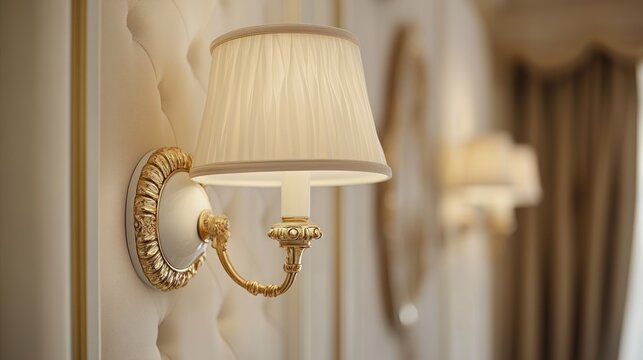 Elegant wall sconces illuminating luxurious room