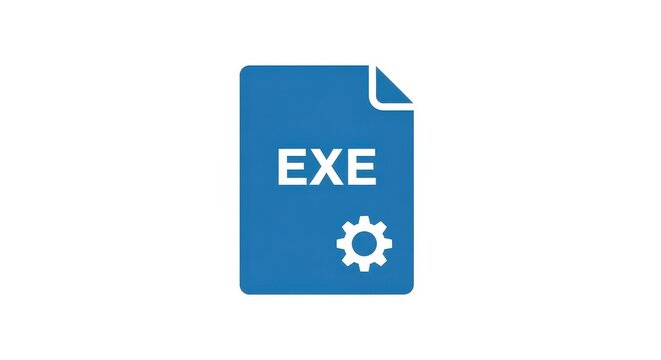 Blue exe file icon with gear symbol