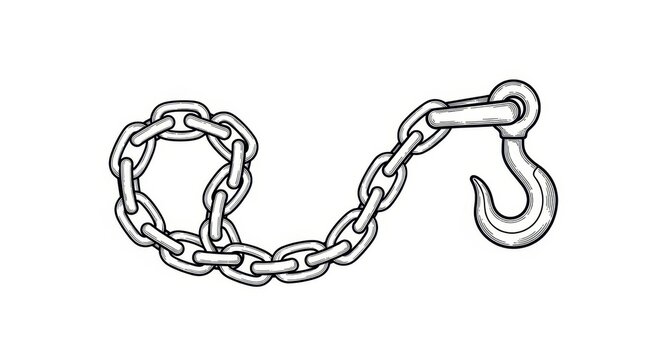 Metal chain with hook on end
