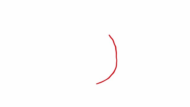  red circle line animation 4k in transparent background for marker of your project video editing.