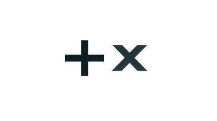 Fototapeta premium A simple black background with a plus and an X symbol in the center