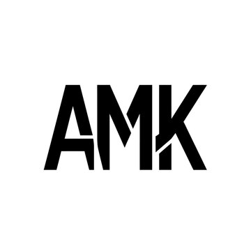 AMK Monogram Logo Design Black and White Minimalist Typography.