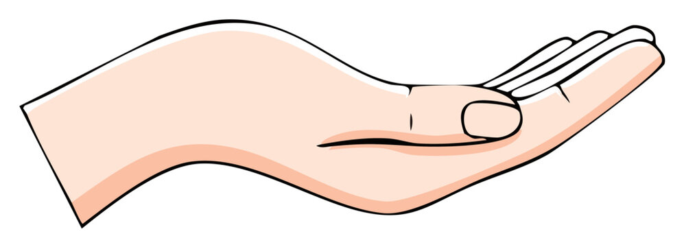 Open Hand Offering Something Minimalist Illustration