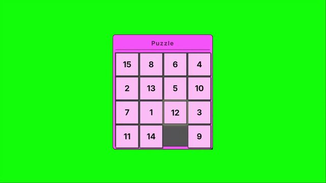 Engaging digital sliding number puzzle game on a vibrant green backdrop, offering a fun challenge for brain training and logical thinking development