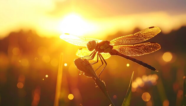 Dragonfly sunset