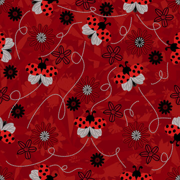 Floral seamless pattern, Flower chintz pattern seamless vector border print. Botanical batik background. Arabesque floral ornament motif for decoration fabric, women clothing, scarf, wallpaper design.