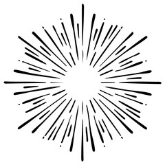 Obraz premium Burst Vector Graphic, Radial Lines Explosion, Abstract Geometric Shape, Starburst Effect, Vintage Style