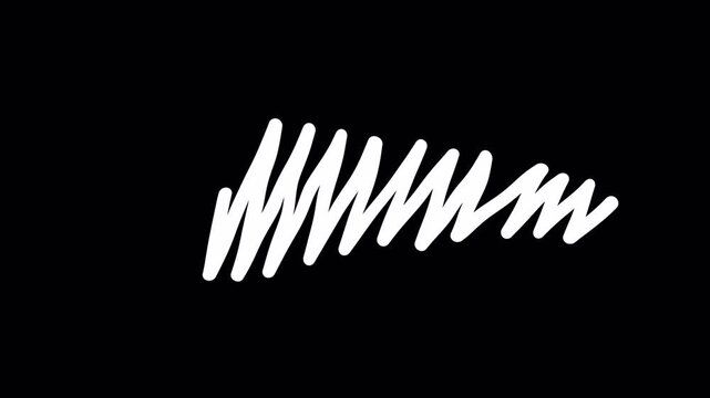 doodle or scribble animation white hand drawn 4k in transparent background.