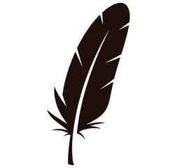 Obraz premium Brown feather icon isolated on white background for design elements