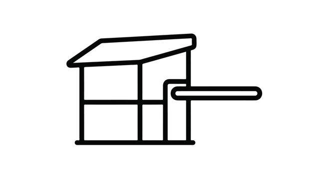 Security gate with barrier arm house