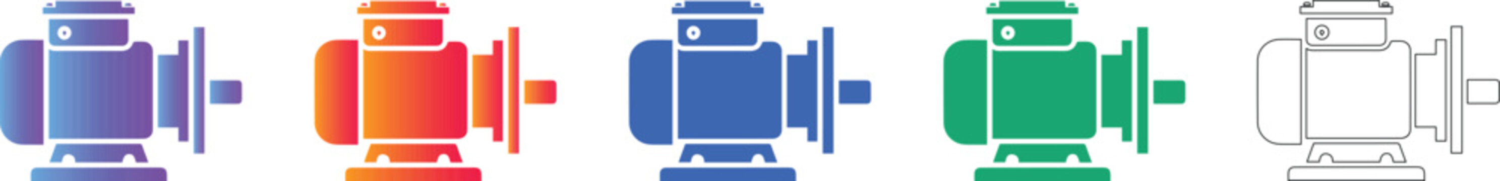 Electric Motor Technical Icons vol 1124