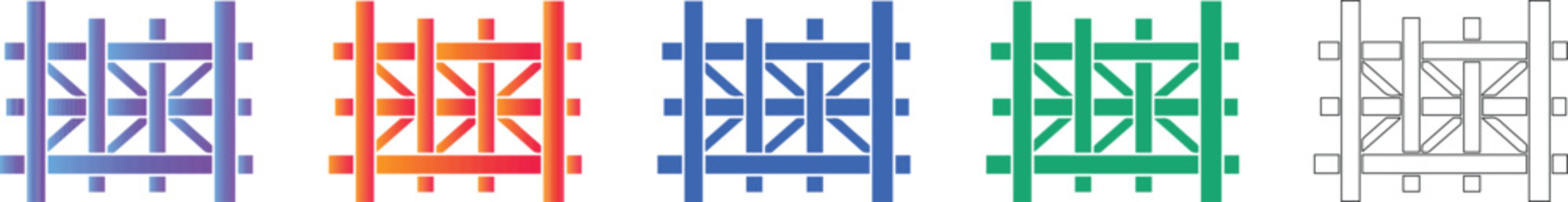 Parallel Structural Beam Vector Icons vol 912