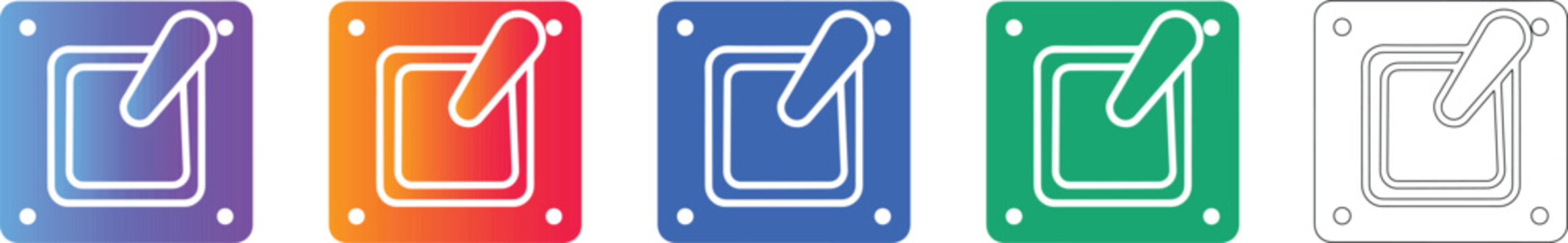 Industrial Lever Switch Vector Icons vol 953