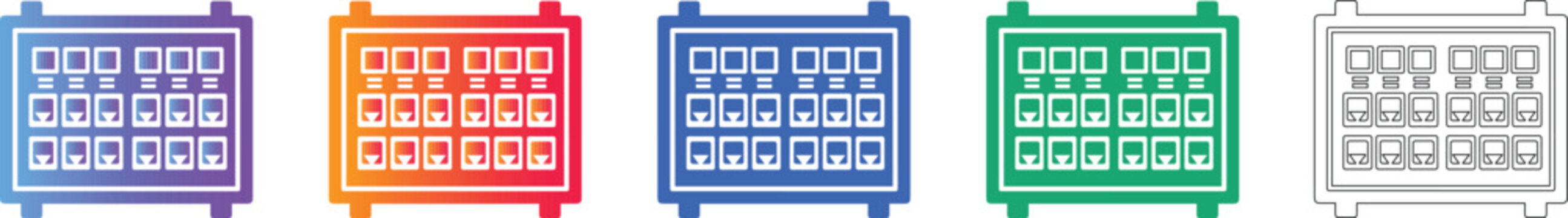Data Network Patch Panel Vector Icon Set vol 955